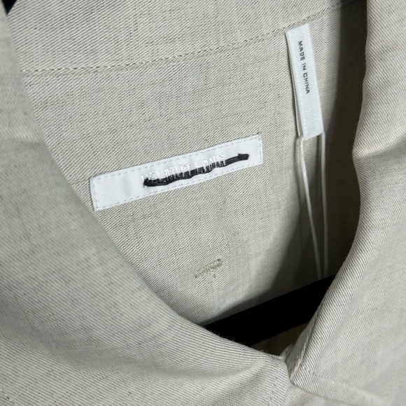 Helmut Lang Twill Linen Shirt Natural Tan Men’s XL - Picture 2 of 5